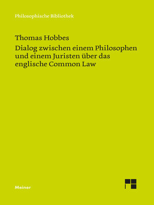 cover image of Dialog zwischen einem Philosophen und einem Juristen über das englische Common Law